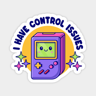 Cute Kawaii Video Game Console - Funny Control Issues Pun Magnet