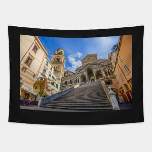 The Amalfi Cathedral bell tower in Amalfi, Italy Tapestry