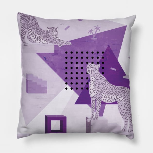 Cheetahs in the 80's Pillow by matise