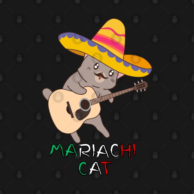 Mariachi Cat, Mexican Reference, funny and cute design by JK Mercha