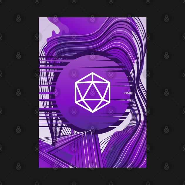 Purple Glitch Polyhedral D20 Dice Tabletop RPG by dungeonarmory