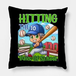 A day of learning and fun celebrating 100 days of school with a game of baseball Pillow