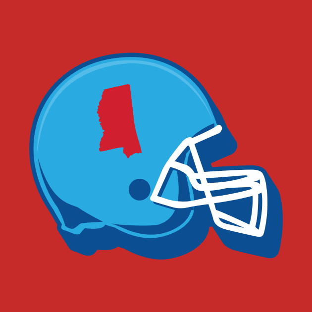 Mississippi Outline Football Helmet by SLAG_Creative