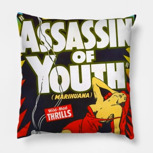 1930s retro propaganda -  Marihuana  Assassin of youth Pillow