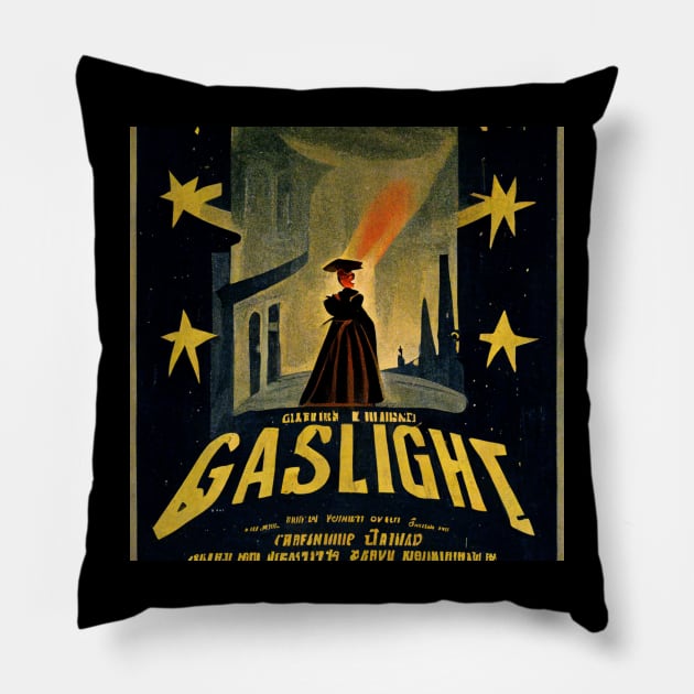 Film poster for a film called Gaslight. Pillow by Liana Campbell