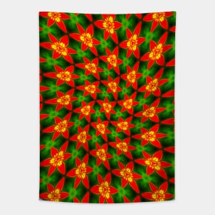 Red Cute Blossom Pattern Tapestry