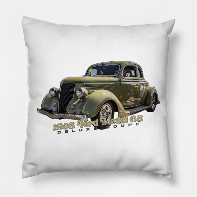 1936 Ford Model 68 Deluxe Coupe Pillow by Gestalt Imagery