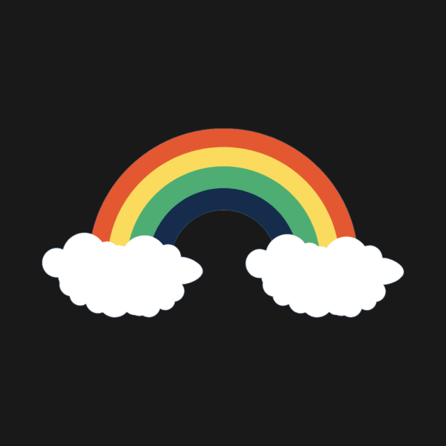 Rainbow and fluffy clouds pattern by LukjanovArt