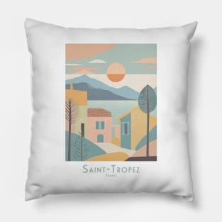 Saint-Tropez France - Seaside Serenity Pillow