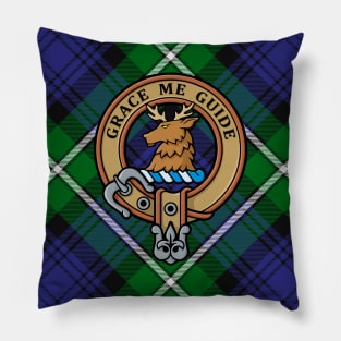 Clan Forbes Crest over Tartan Pillow