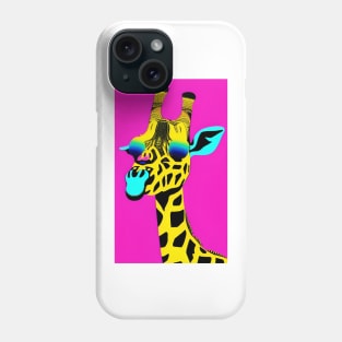 Giraffe with shades sunglasses pop art design Phone Case