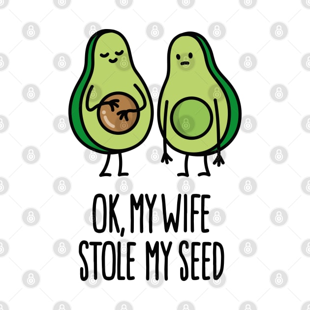 My wife stole my seed avocado pregnant couple pregnancy announcement by LaundryFactory