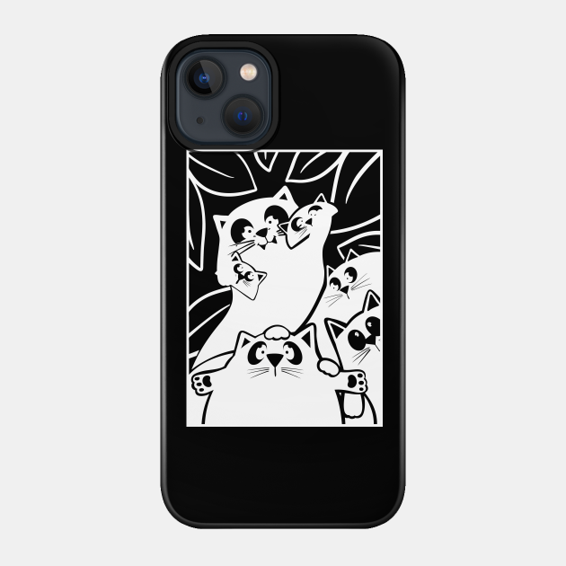 Abstract Cats for Dark T-Shirt Lovers - Cats - Phone Case