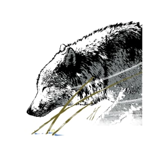 The timber wolf in the winter wind T-Shirt