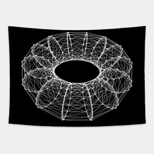 Digital Donut Wireframe Tapestry