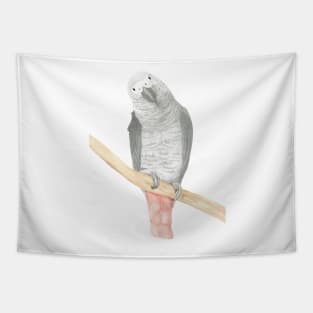 gris d'Afrique watercolor african grey parrot Tapestry