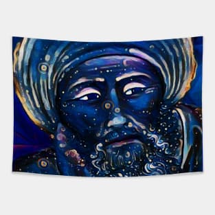 Averroes Dark Night Portrait | Averroes Artwork 5 Tapestry