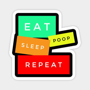 Eat Poop Sleep Repeat Magnet