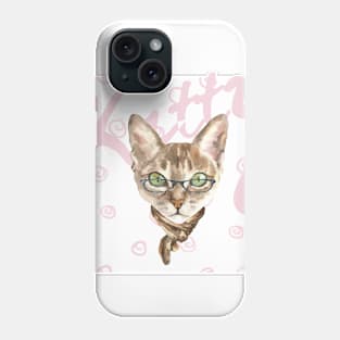 Cute cat on summery pattern Phone Case