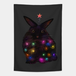 Christmas black rabbit Tapestry