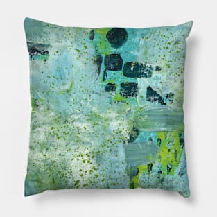 Art Acrylic artwork abstract turquoise Pillow