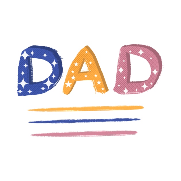 Colorful Dad hand-drawn Lettering by OneLook