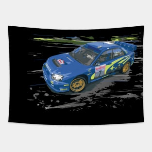 WRX STI blobeye gdb rally blue pearl solberg dirt Tapestry