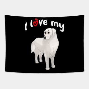 I Love My Great Pyrenees Dog Tapestry