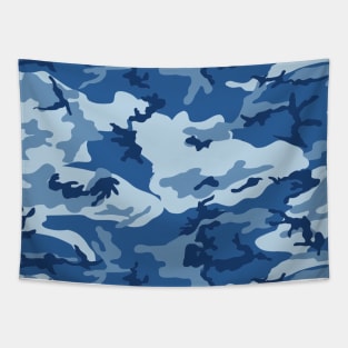 Camo Blue Beige Camo Print Tapestry