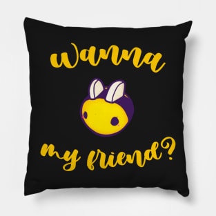 Wanna Bee my friend save the bees purple kawaii cute adorable Pillow