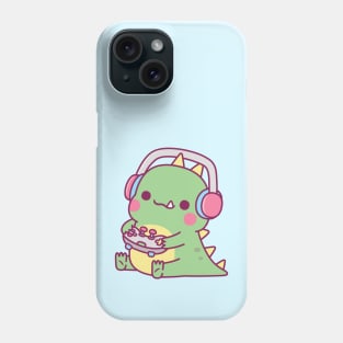 Cute Little Dinosaur Playing Video Games Phone Case