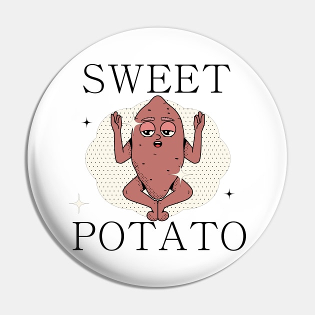 Hand Drawn Sweet Potato Fun Pin by Mako Design 