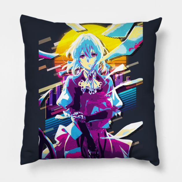 Violet Evergarden Pillow by 80sRetro