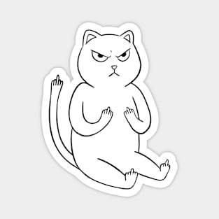 Cat middle fingers Magnet