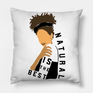 Natural is the best - natural curly hair beautiful women Pillow