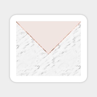 Peony blush geometric marble Magnet