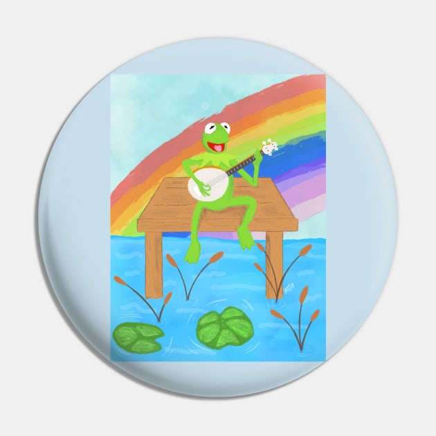 Rainbow Connection Pin by Foxtrotmadlyart