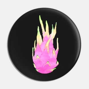 Watercolor pink pitahaya or dragon fruit Pin