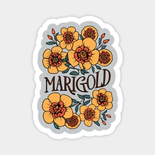 Marigold vintage flowers Magnet