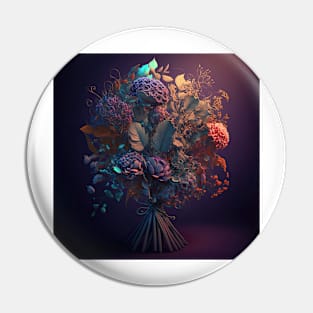 A Fractal Bouquet of Flowers Pin