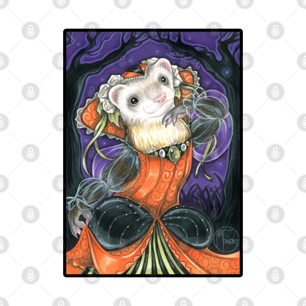 Ferret Halloween Princess - Ferret by Nat Ewert Art