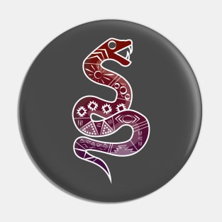 Mexican Aztec Snake Design Red and Purple Pin