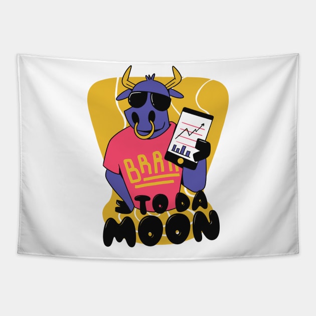 To Da Moon Stock Market Stock Broker Investor Heartbeat Tapestry by Printroof