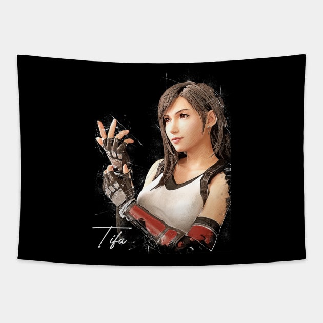 Tifa Lockhart Final Fantasy VII Remake Tapestry by Creativedy Stuff