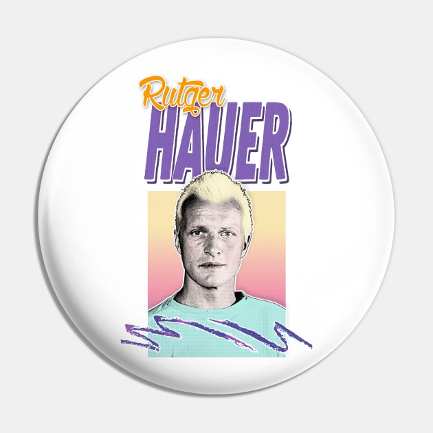 Rutger Hauer 80s Styled Aesthetic Retro Design Pin by DankFutura