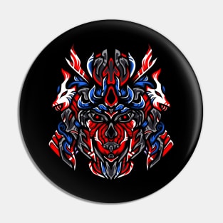 Red samurai's army artwork illustration Pin