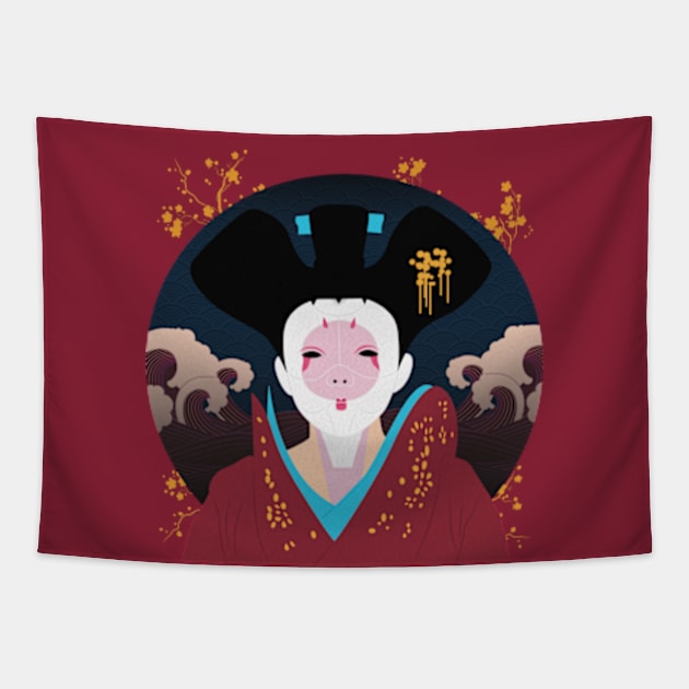 Robotic Geisha Tapestry by Plan8