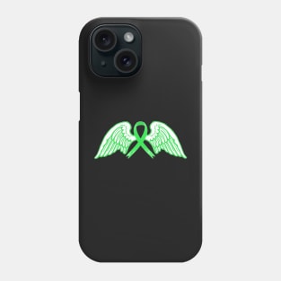 Green Awareness Ribbon with Angel Wings Phone Case