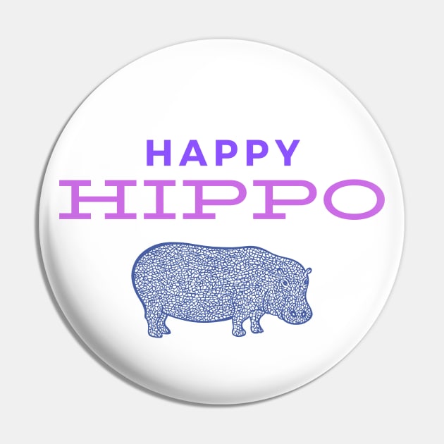 Happy Hippo Pin by Green Paladin