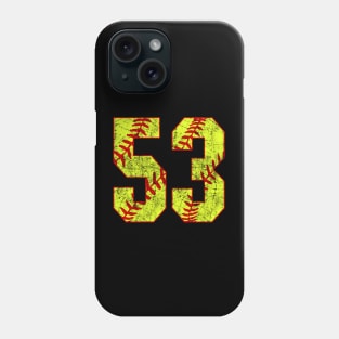 Fastpitch Softball Number 53 #53 Softball Shirt Jersey Uniform Favorite Player Biggest Fan Phone Case